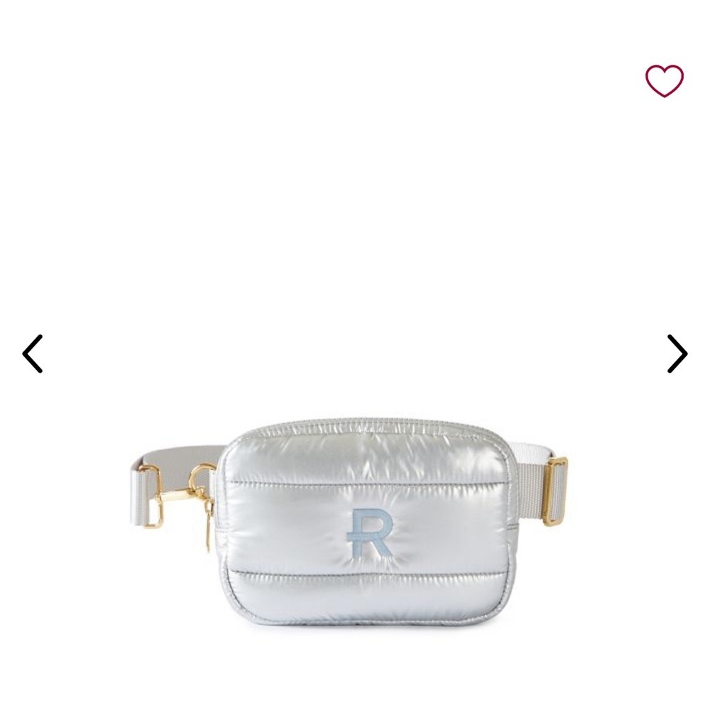 NEW W TAGS PLAIN Mark & Graham brand new no monogram Silver Quilted Belt Bag